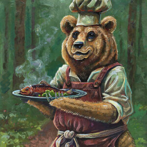 Bear Chef Presents Fish Painting By Matt Godwin