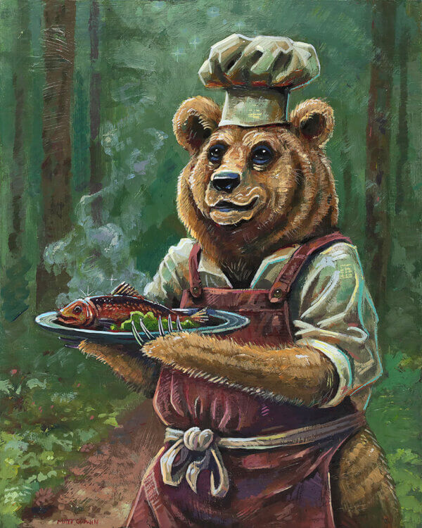 Bear Chef Presents Fish Painting By Matt Godwin