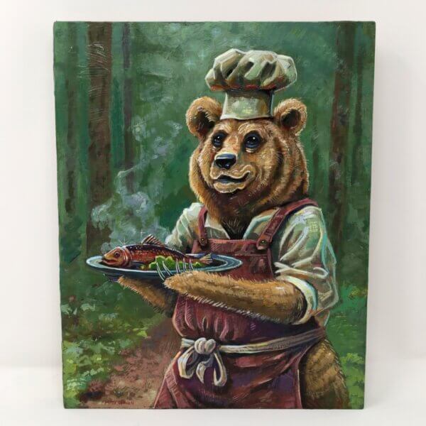 Bear Chef Presents Fish Painting By Matt Godwin