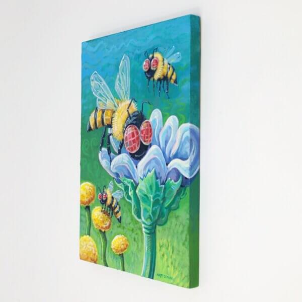 Bees Pollinating Some Flowers, 5"x7" - Image 9