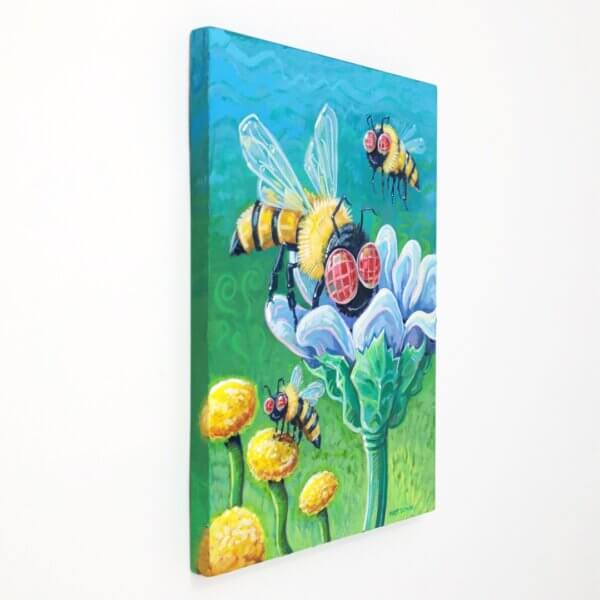 Bees Pollinating Some Flowers, 5"x7" - Image 10