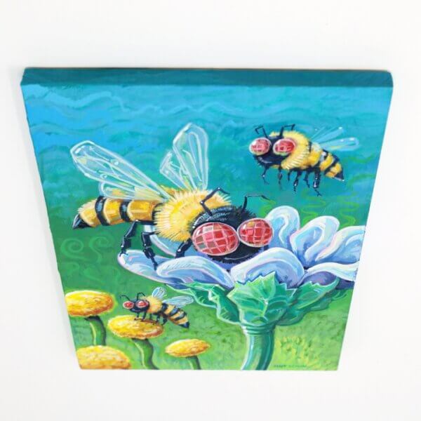 Bees Pollinating Some Flowers, 5"x7" - Image 11