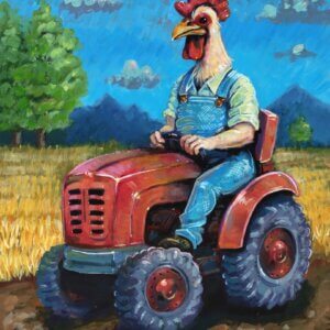 Chicken Farmer Painting By Matt Godwin