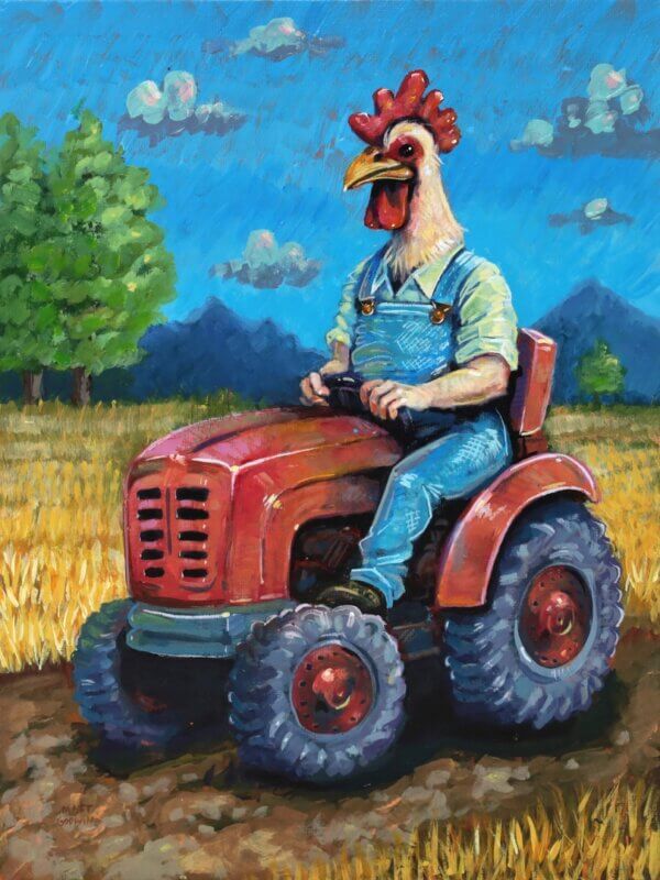 Chicken Farmer Painting By Matt Godwin