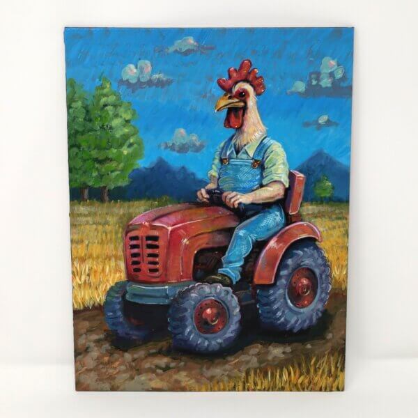 Chicken Farmer Painting By Matt Godwin