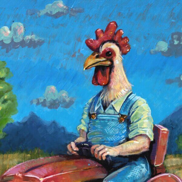 Chicken Farmer Painting By Matt Godwin