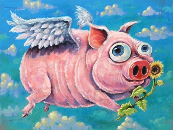 Flying Pig Painting By Matt Godwin