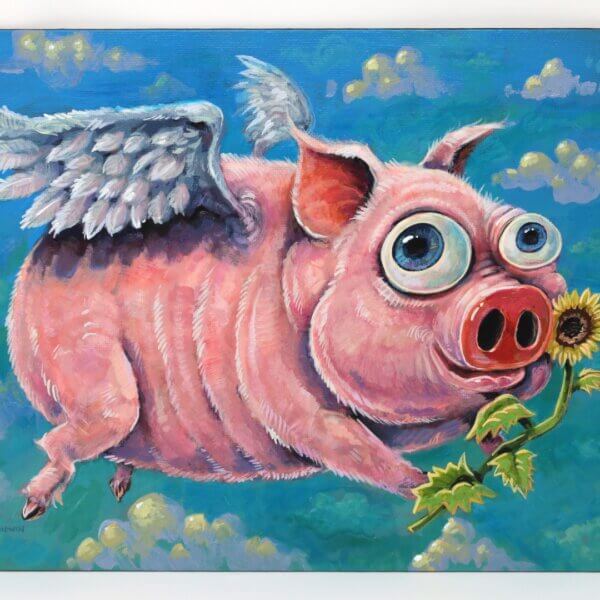 Flying Pig Painting By Matt Godwin