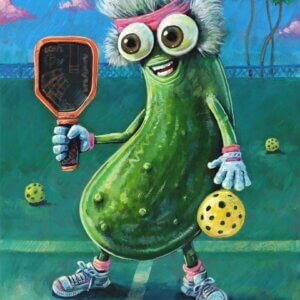 Pickle Playing Pickleball Painting By Matt Godwin