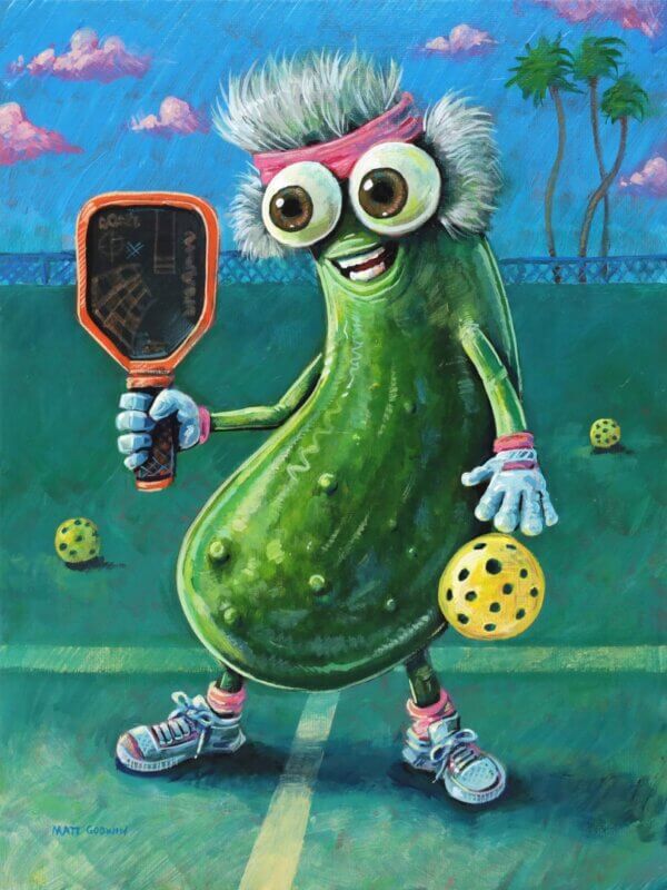 Pickle Playing Pickleball Painting By Matt Godwin