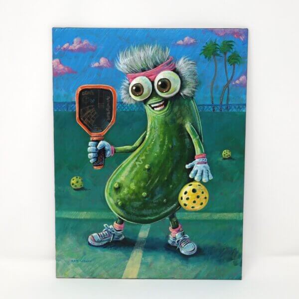 Pickle Playing Pickleball Painting By Matt Godwin