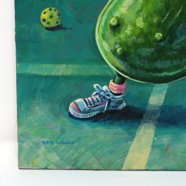 Pickle Playing Pickleball Painting By Matt Godwin