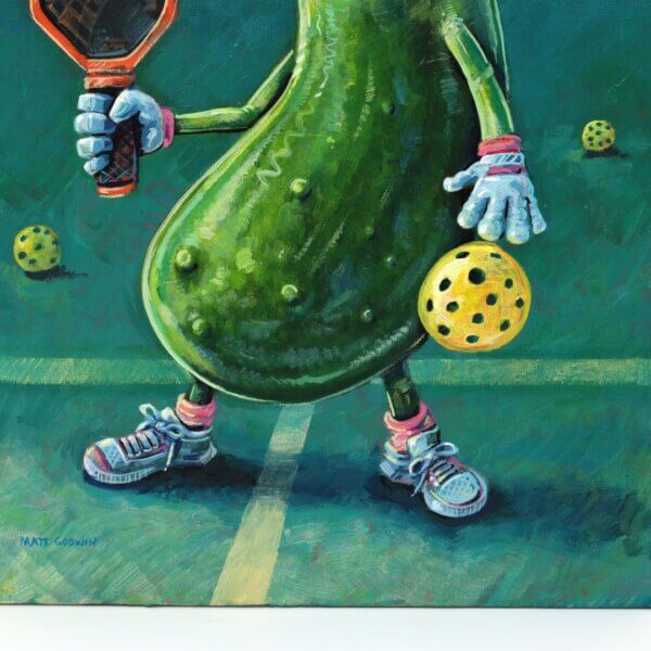 Pickle Playing Pickleball Painting By Matt Godwin