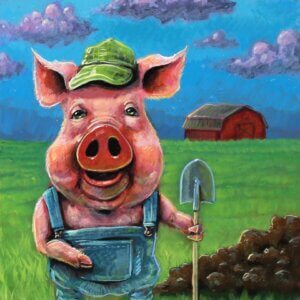 Pig Farmer Painting By Matt Godwin