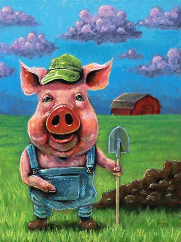 Pig Farmer Painting By Matt Godwin