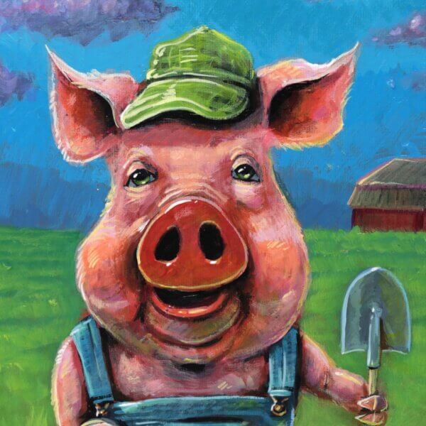 Pig Farmer Painting By Matt Godwin