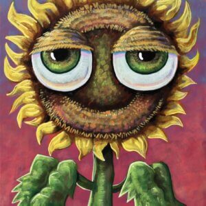 Sunflower With Bulbous Eyeballs Painting By Matt Godwin