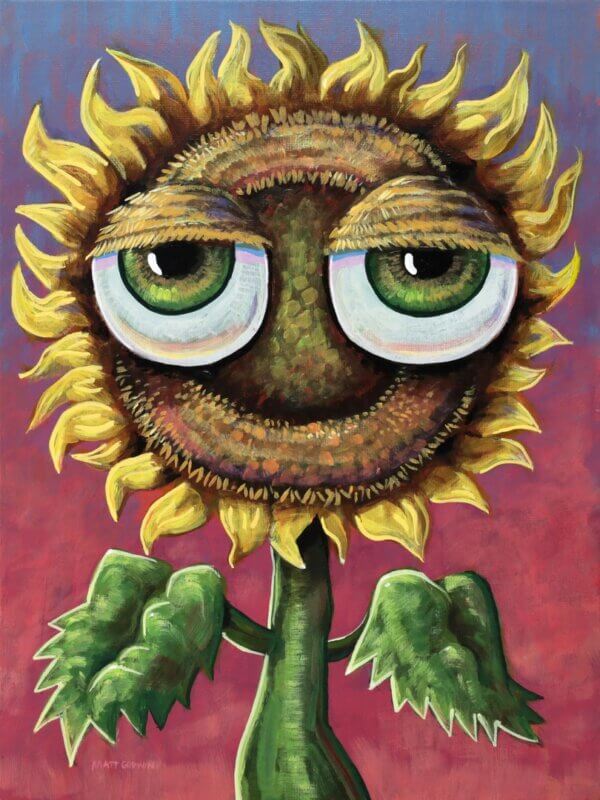 Sunflower With Bulbous Eyeballs Painting By Matt Godwin