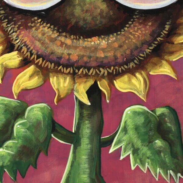 Sunflower With Bulbous Eyeballs Painting By Matt Godwin