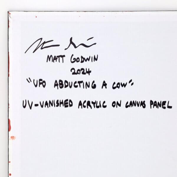 UFO Abducting A Cow Painting By Matt Godwin