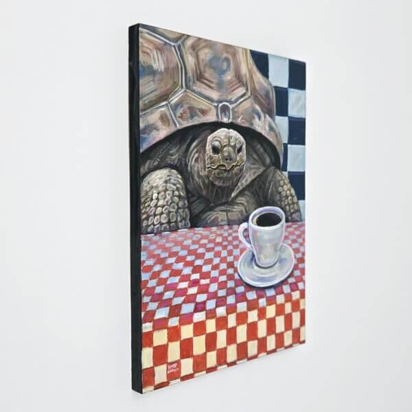 Tortoise Having Coffee 2 Painting By Matt Godwin