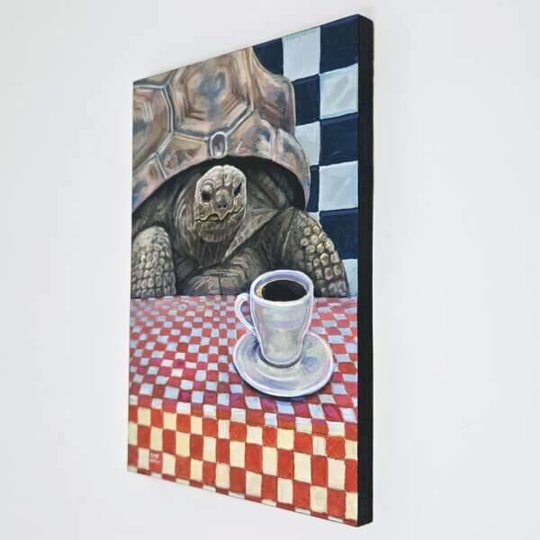 Tortoise Having Coffee 2 Painting By Matt Godwin