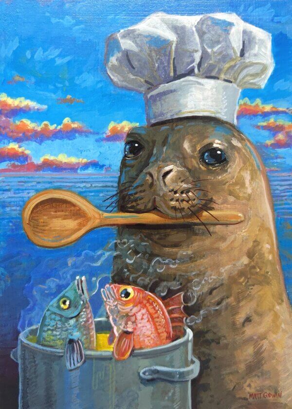 Seal Chef Painting By Matt Godwin