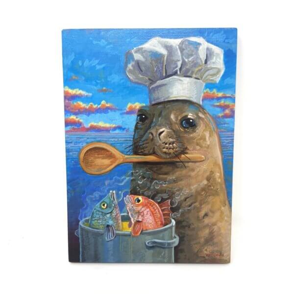 Seal Chef Painting By Matt Godwin