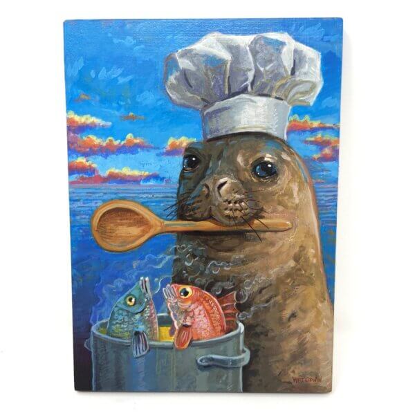 Seal Chef Painting By Matt Godwin