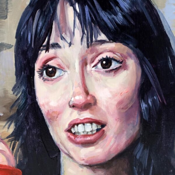 "Shelley Duvall Smoking 4" original oil painting on wood by Matt Godwin 10"x8"