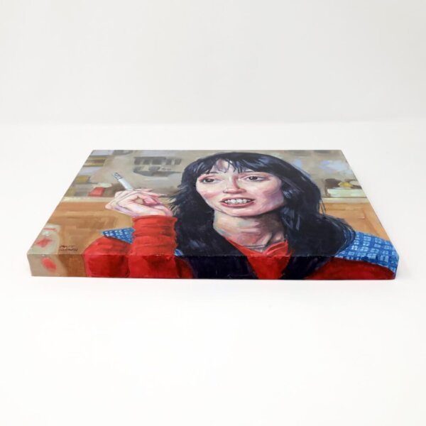 "Shelley Duvall Smoking 4" original oil painting on wood by Matt Godwin 10"x8"