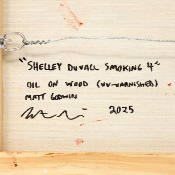 "Shelley Duvall Smoking 4" original oil painting on wood by Matt Godwin 10"x8"