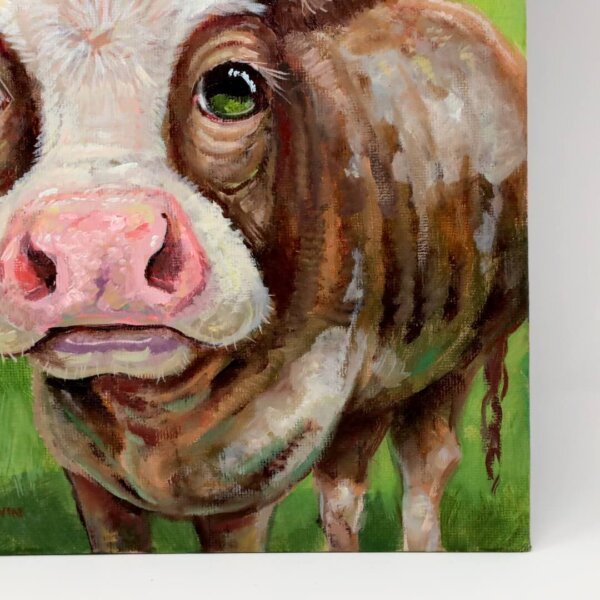 "Three Cows" original oil painting on canvas panel by Matt Godwin 9"x12"
