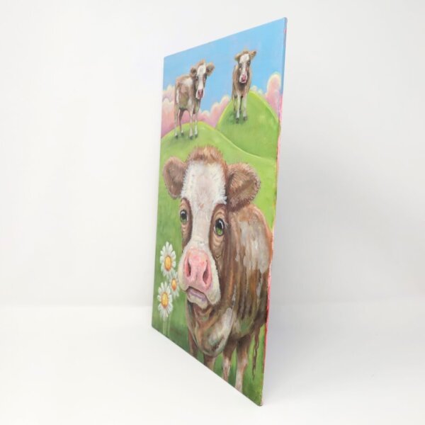 "Three Cows" original oil painting on canvas panel by Matt Godwin 9"x12"
