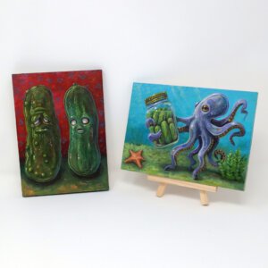 Pair of Pickle Paintings by Matt Godwin