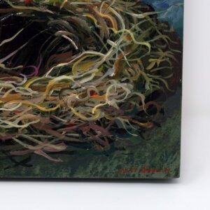 "Empty Nest" original acrylic painting on wood by Matt Godwin 8"x8"