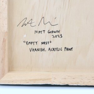 "Empty Nest" original acrylic painting on wood by Matt Godwin 8"x8"