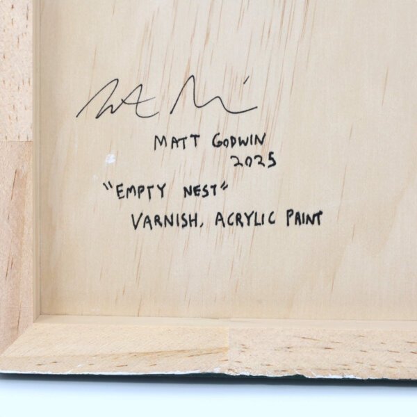 "Empty Nest" original acrylic painting on wood by Matt Godwin 8"x8"