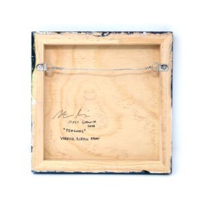 "Penguins" original acrylic painting on wood by Matt Godwin 8"x8"