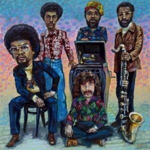 "The Headhunters (Herbie Hancock)" original acrylic painting on wood by Matt Godwin 8"x8"