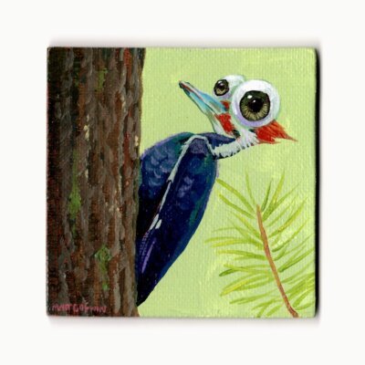 Woodpecker Magnet, 3"x3"