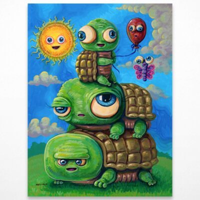 Stack Of Turtles, 9"x12"