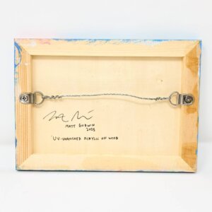 "Angel And Pigeon" original acrylic painting on wood by Matt Godwin 7"x5"