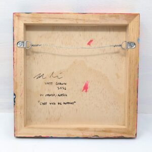 "Chef With Big Muffins" original acrylic painting on wood by Matt Godwin 8"x8"