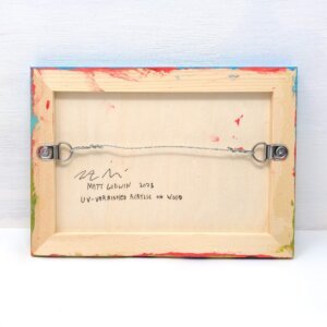 "Elephant Donut Lover" original acrylic painting on wood by Matt Godwin 7"x5"