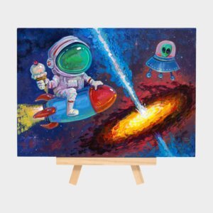 "Quasar" original acrylic painting on wood by Matt Godwin 7"x5"