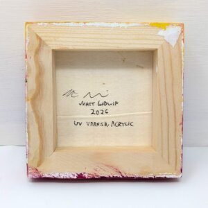 "Rainbow Dolphin" original acrylic painting on wood by Matt Godwin 4"x4"