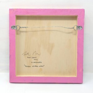 "Rainbow Ice Cream Octopus" original acrylic painting on wood by Matt Godwin 8"x8"