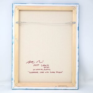 "Submarine Crab With Shark Friend" original acrylic painting on canvas by Matt Godwin 14"x18"