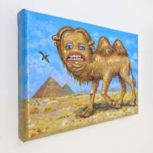 "Abnormal Camel" original acrylic painting on canvas by Matt Godwin 7"x5"